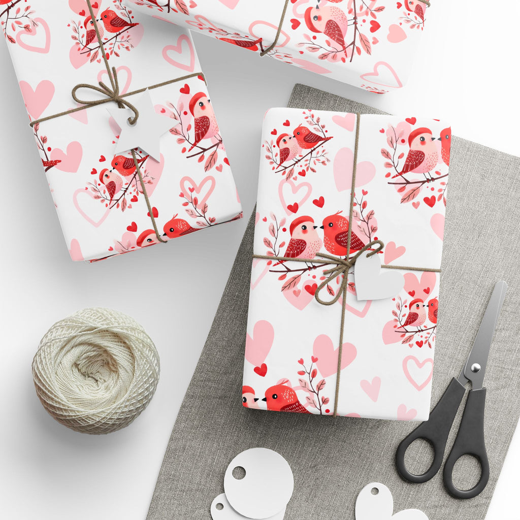Valentine Love Birds Wrapping Paper