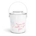 Ice Bucket — "Ice Bucket Love" Gift Set with Tongs
