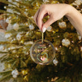 Pink Girl  "Hello December" Glass Ornament — Holiday Tree Decoration