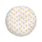 Pink Heart Tufted Floor Pillow, Round