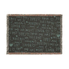 Love Script Woven Blanket — Romantic Heart Pattern Throw for Valentine’s Day & Cozy Home Décor