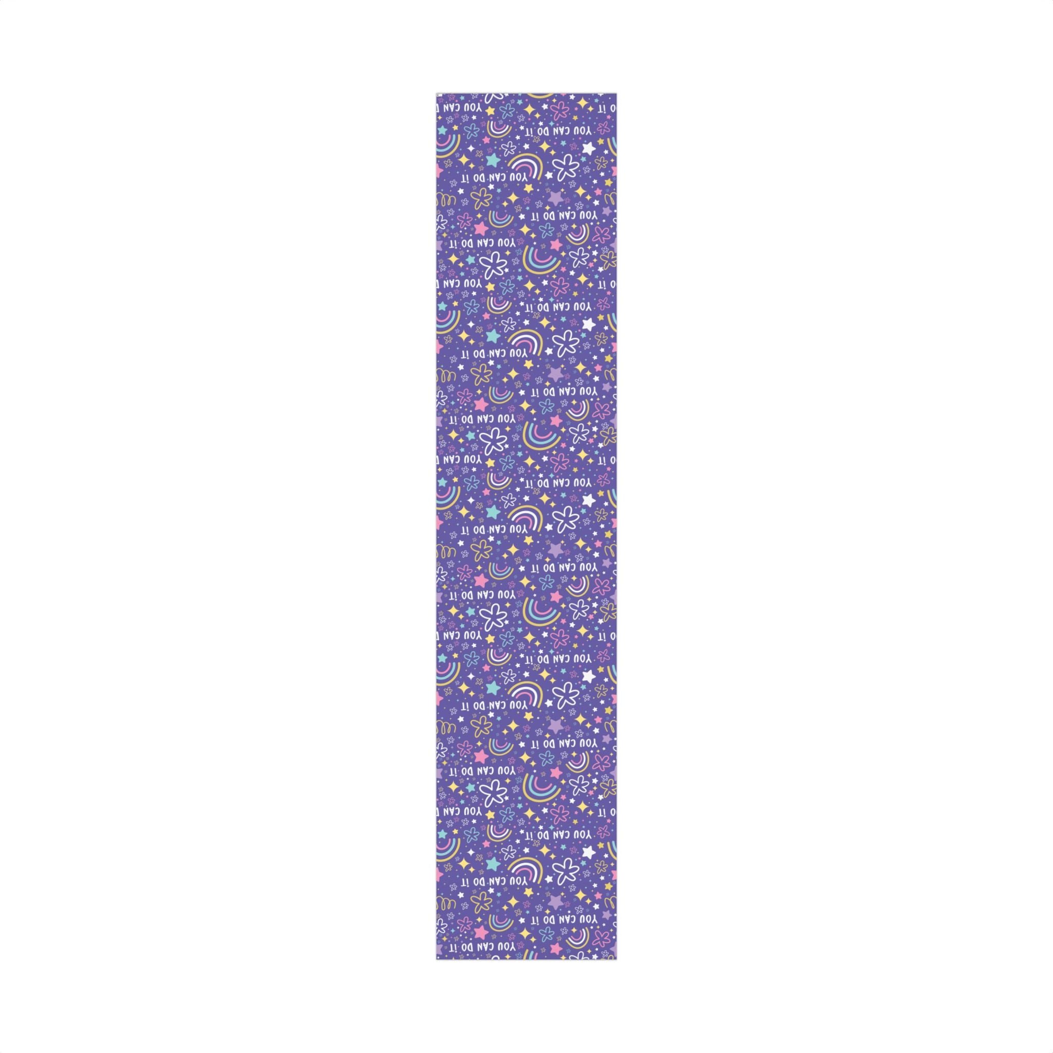 Gift Wrap Paper — Purple Rainbow Stars Flowers Pattern (You can do it)