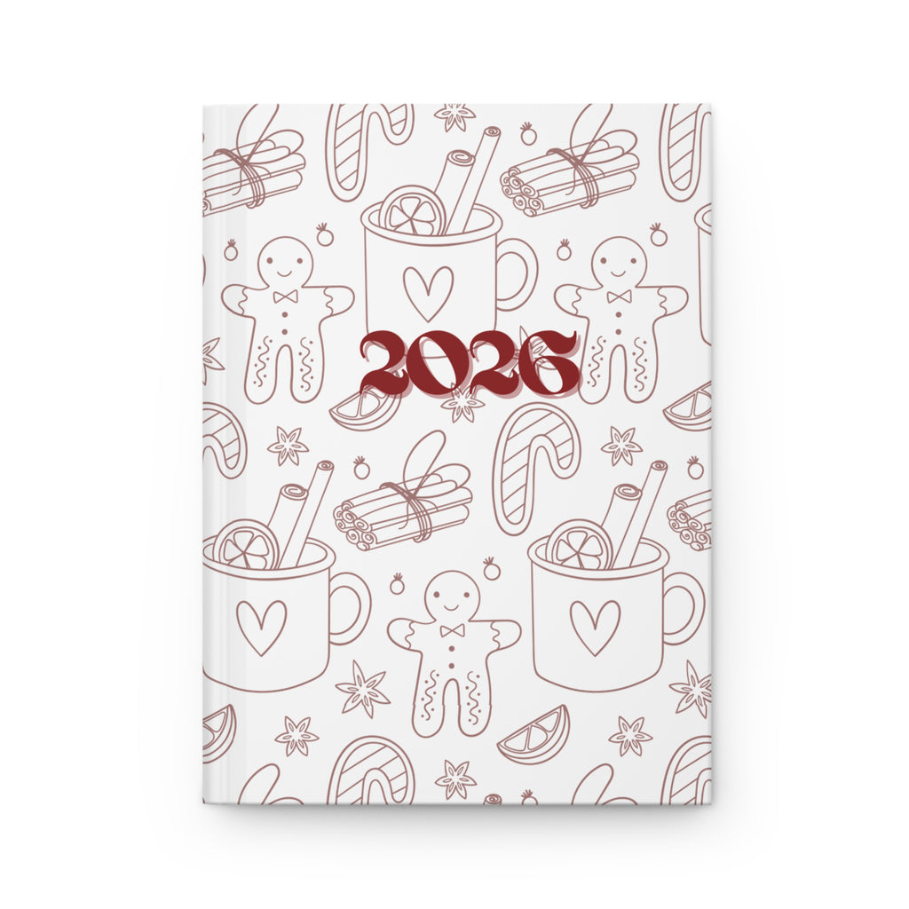 2026 Holiday Gingerbread Hardcover Journal — Festive Planner & Notebook