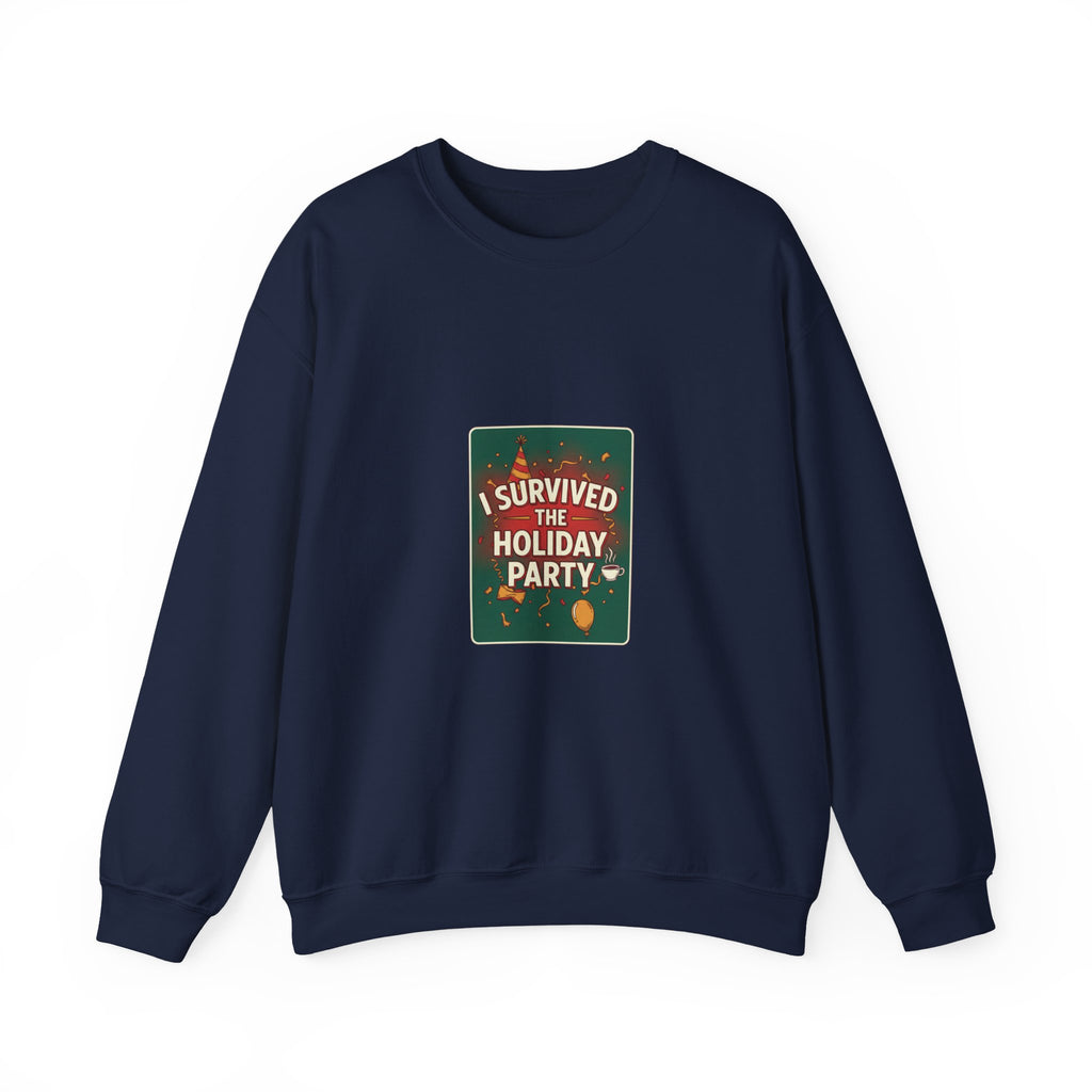 I Survived the Holiday Party Sweatshirt | funny holiday shirt, party small talk jokes