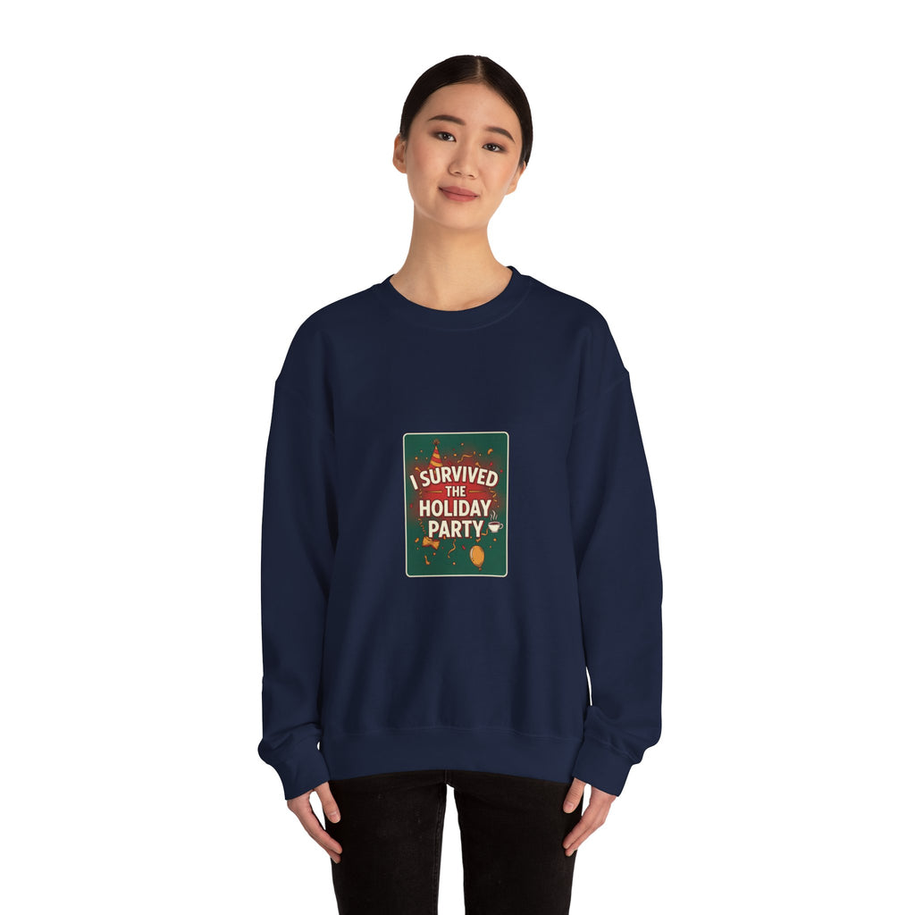 I Survived the Holiday Party Sweatshirt | funny holiday shirt, party small talk jokes