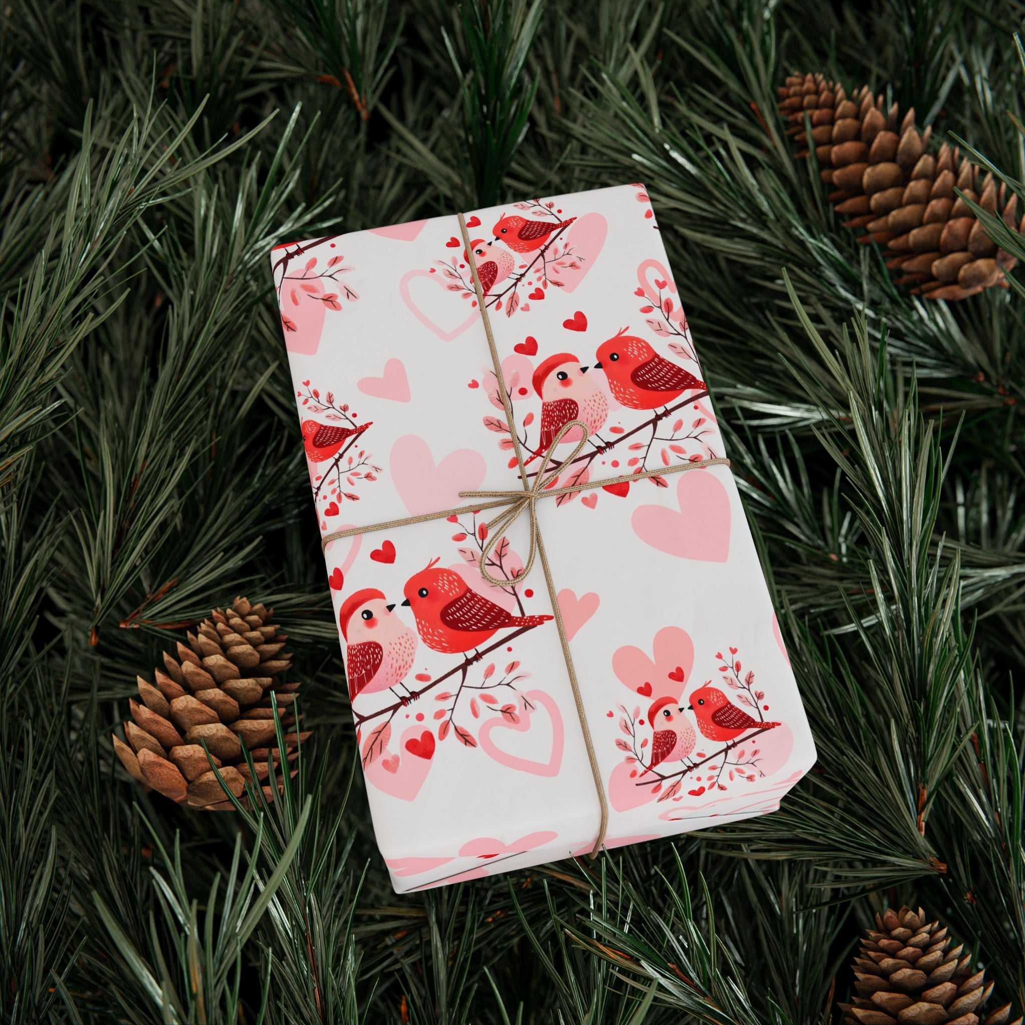 Valentine Love Birds Wrapping Paper