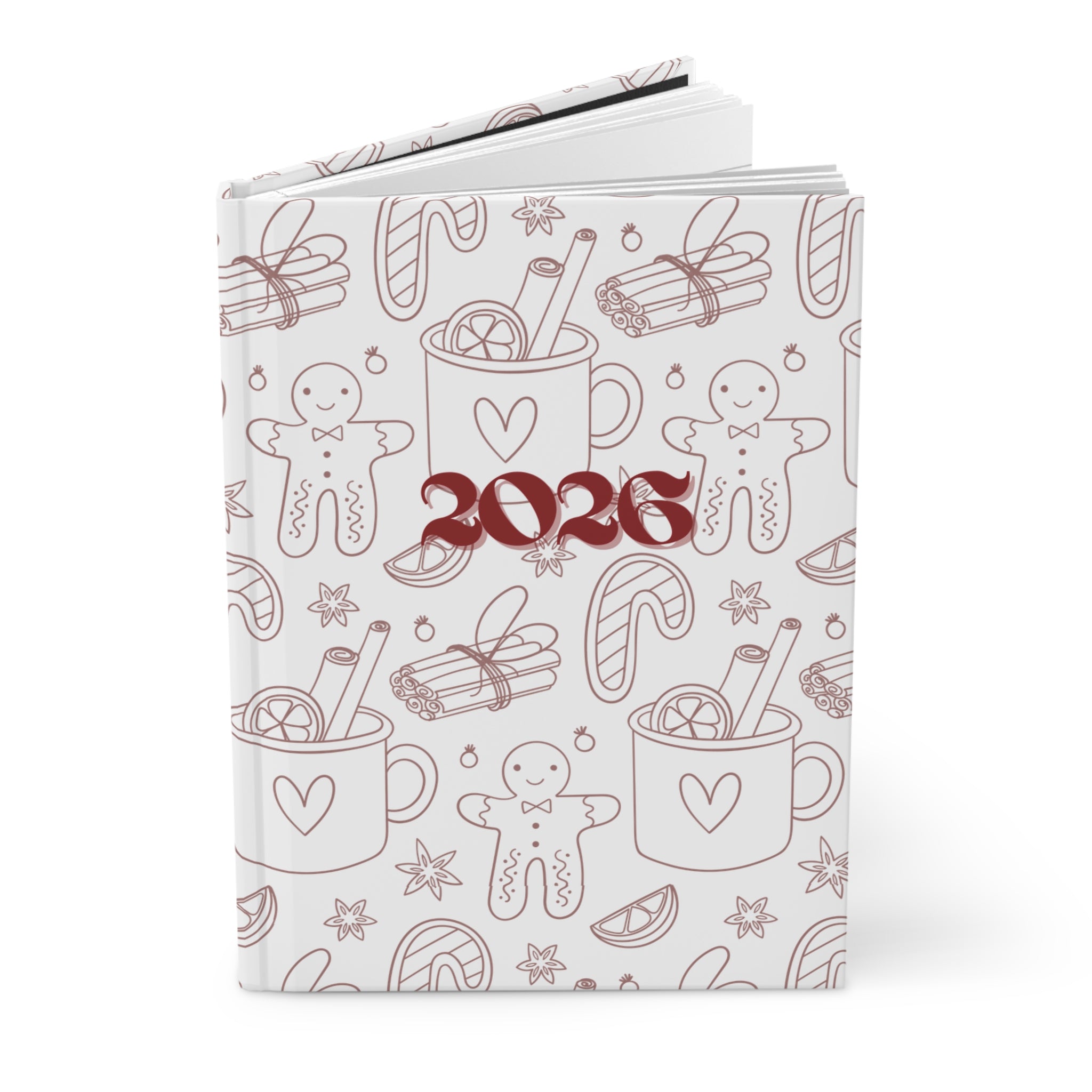 2026 Holiday Gingerbread Hardcover Journal — Festive Planner & Notebook