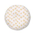 Pink Heart Tufted Floor Pillow, Round