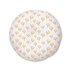 Pink Heart Tufted Floor Pillow, Round
