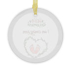 Pink Girl  "Hello December" Glass Ornament — Holiday Tree Decoration