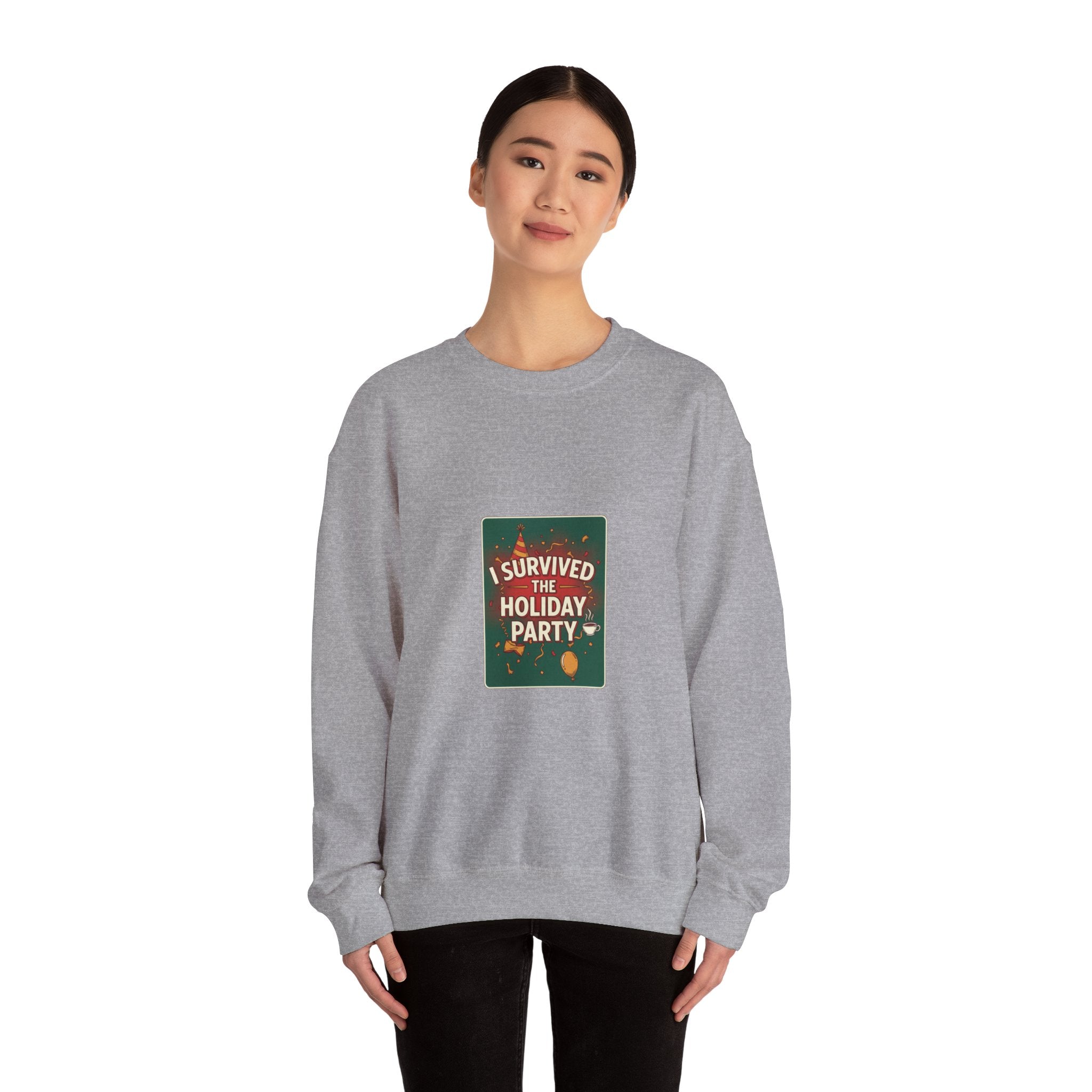 I Survived the Holiday Party Sweatshirt | funny holiday shirt, party small talk jokes