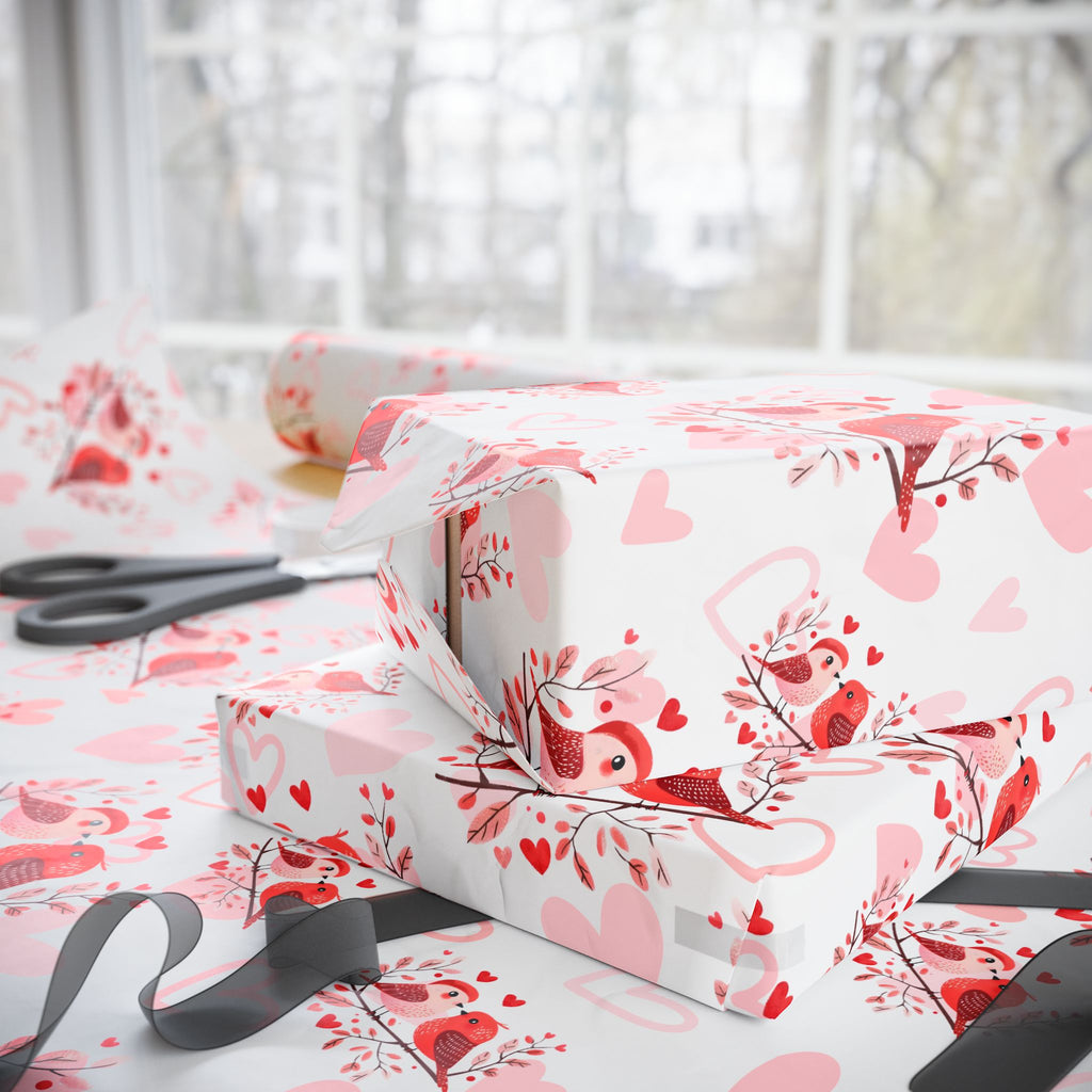 Valentine Love Birds Wrapping Paper
