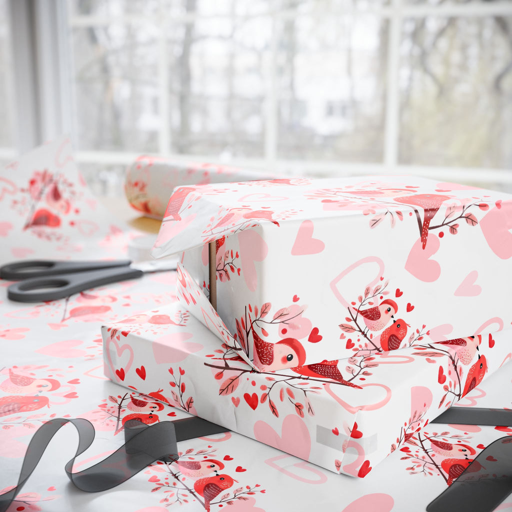 Valentine Love Birds Wrapping Paper