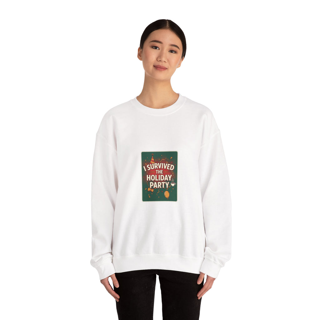 I Survived the Holiday Party Sweatshirt | funny holiday shirt, party small talk jokes
