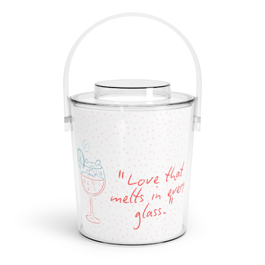 Ice Bucket — "Ice Bucket Love" Gift Set with Tongs